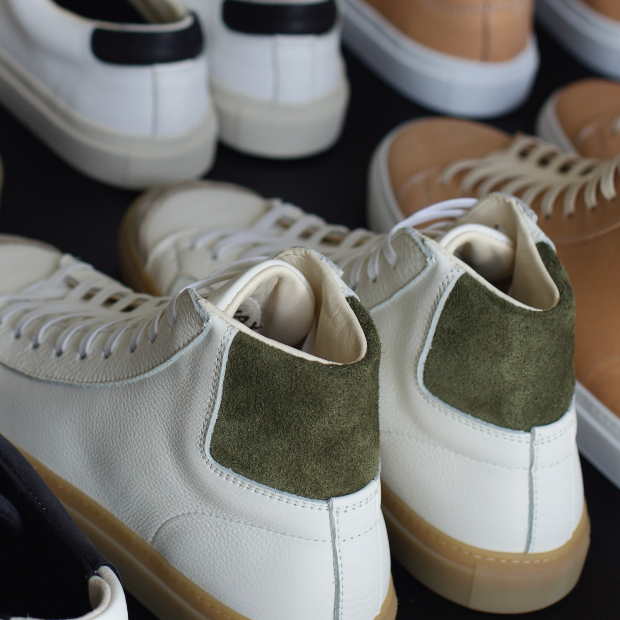 Men's James Court Sneaker | Hi | Ivory and Olive