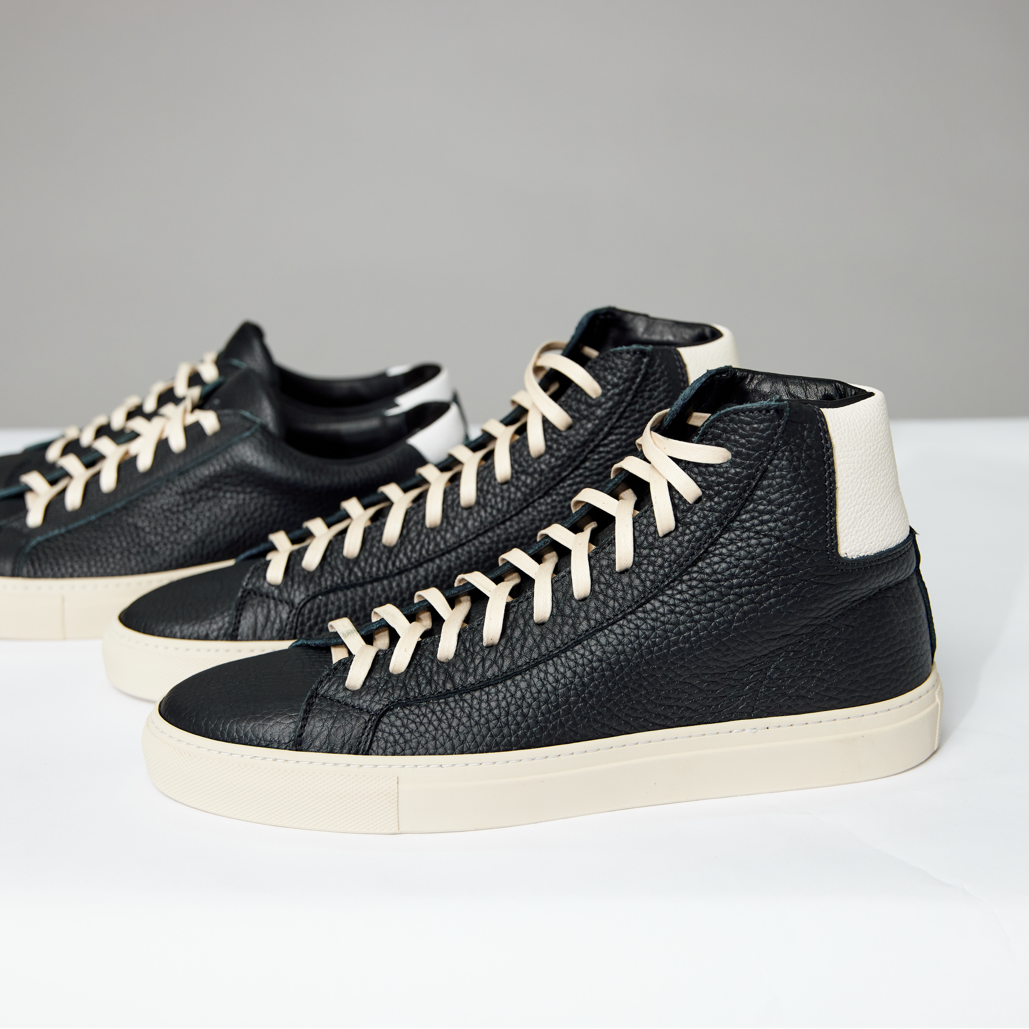 Pre-order Men's James Court Sneaker | Hi | Black and Ivory