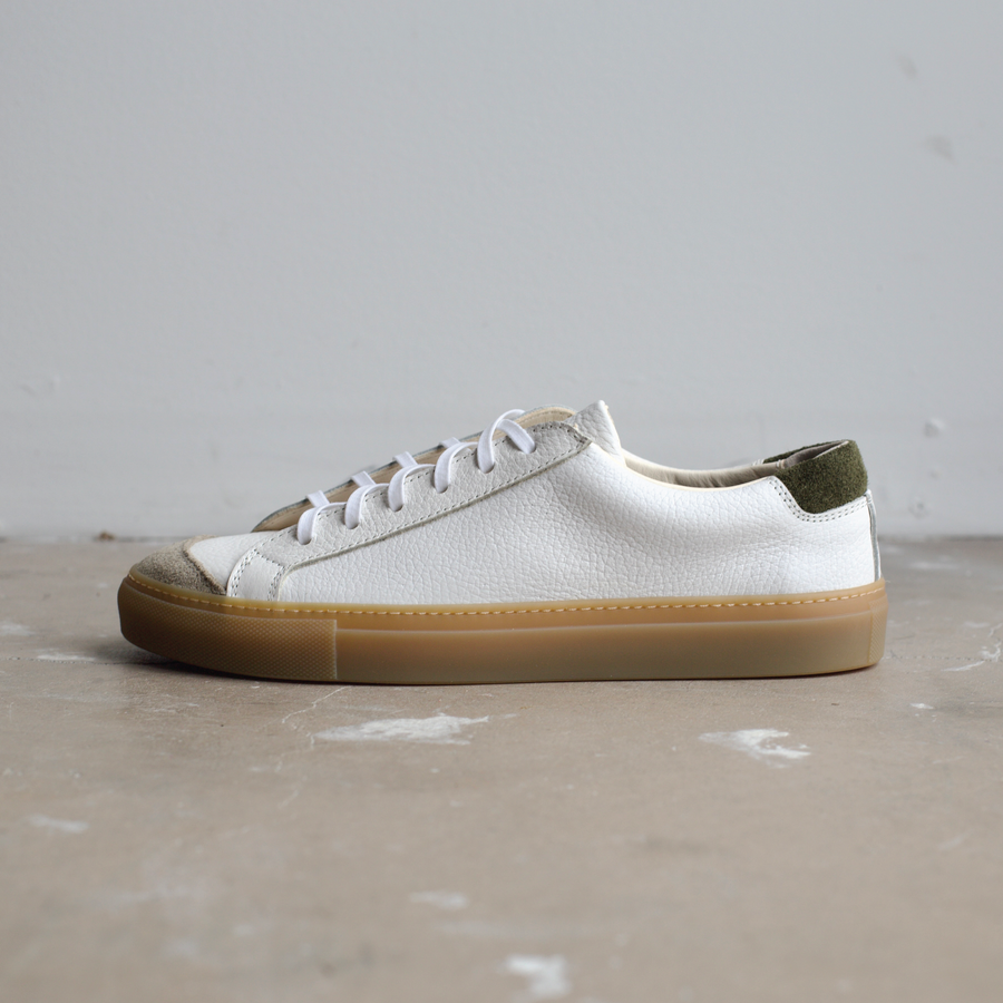 Pre-Order Men's James Court Sneaker | Lo | Ivory and Olive