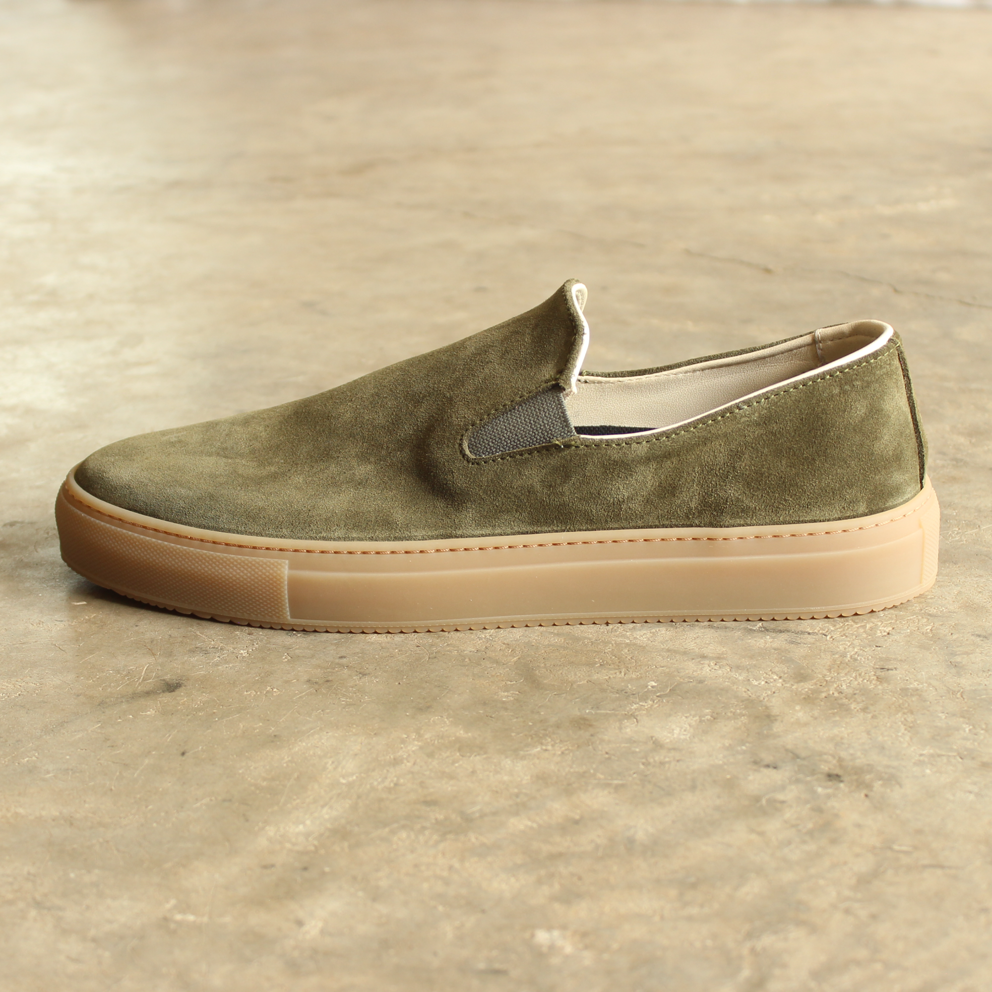 Women's Slip On Sneaker |Olive Suede