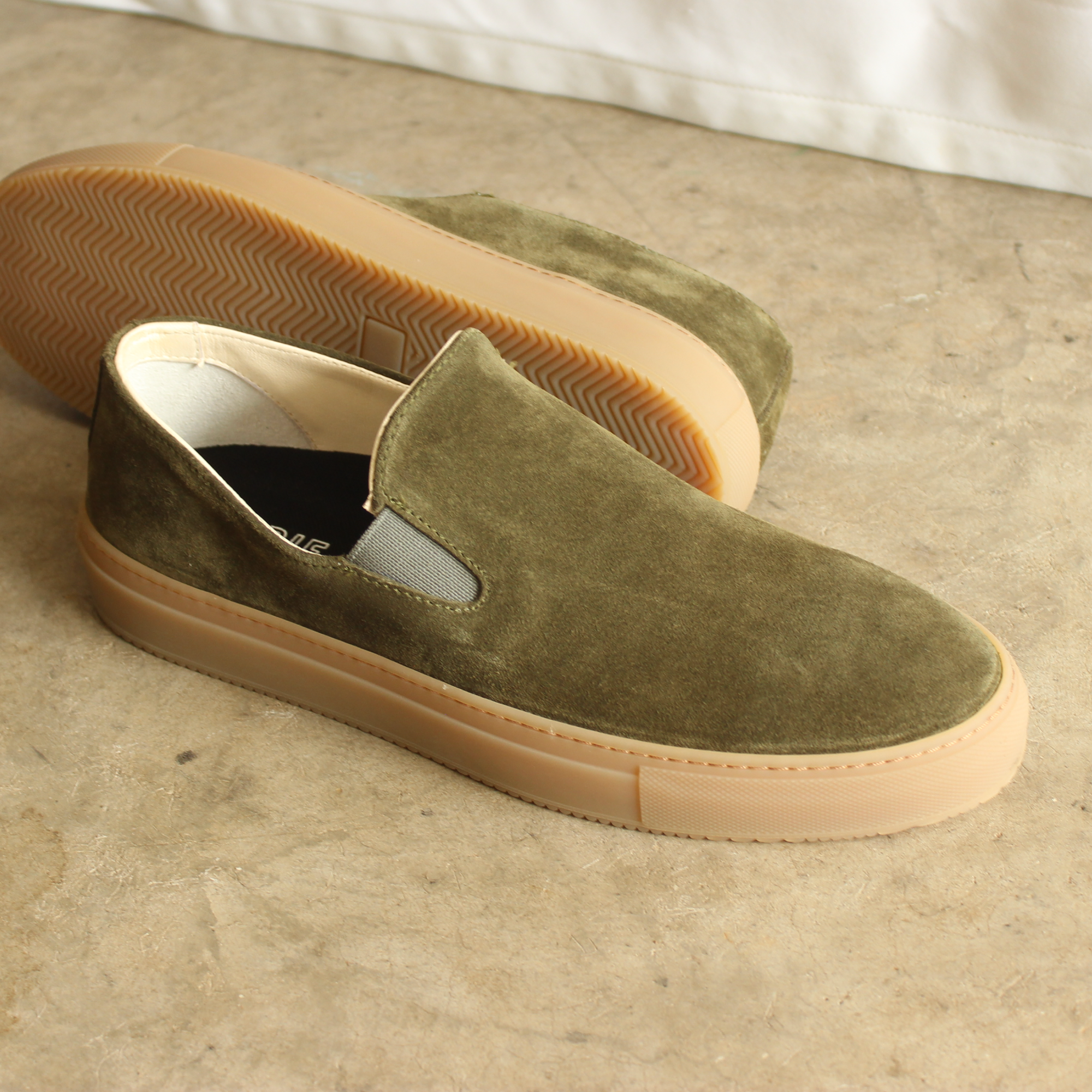 Women's Slip On Sneaker |Olive Suede