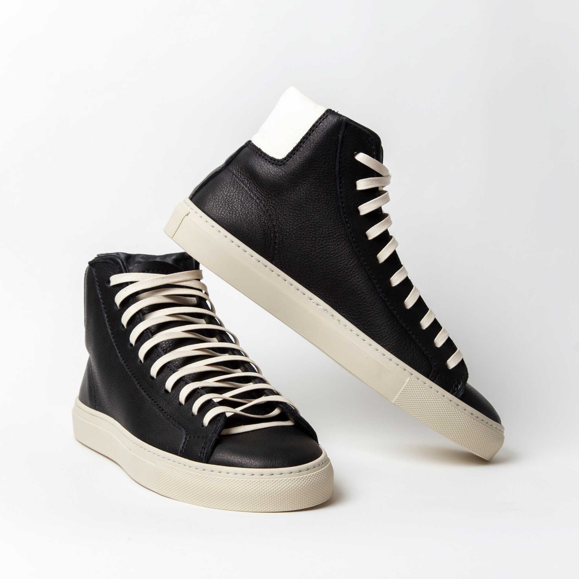 Pre-order Women's James Court Sneaker | Hi | Black and Ivory