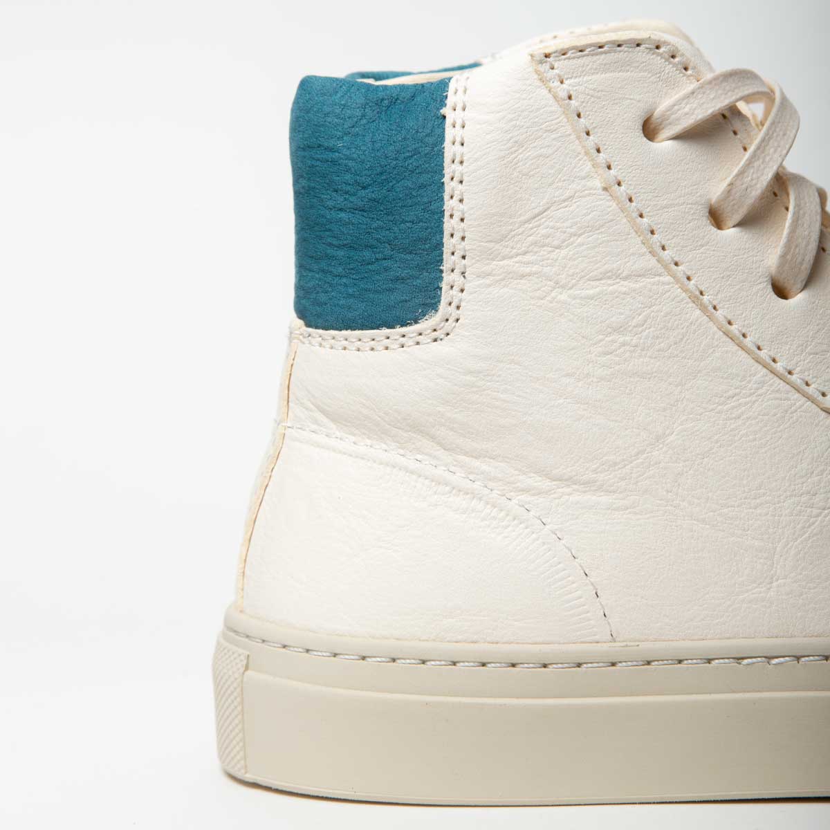 Pre-order Women's James Court Sneaker | Hi | Ivory and Teal
