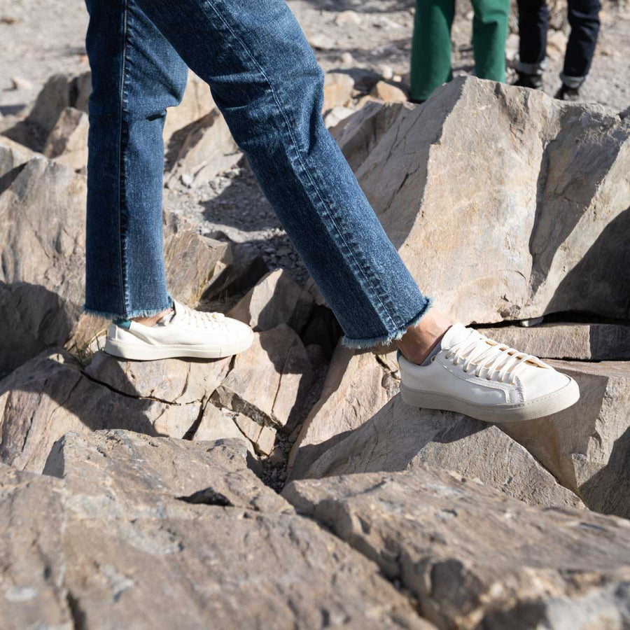 Pre-order Women's James Court Sneaker | Lo | Ivory and Black